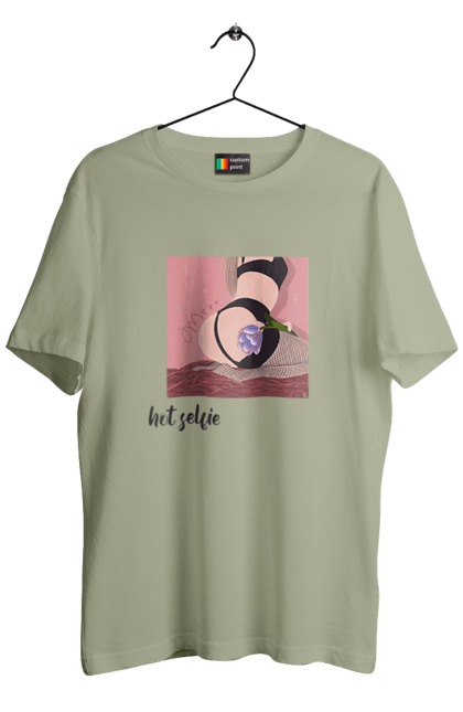 Футболка чоловіча з принтом "Hot selfie". +18, девушка, сексуально, селфі, тело. 2070702