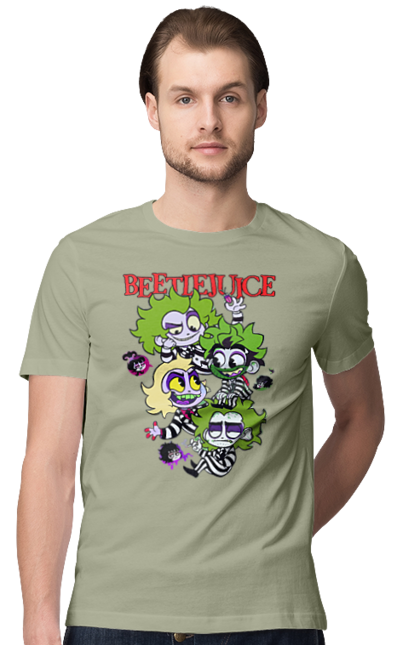 Men's t-shirt with prints Beetlejuice. Beetlejuice, comedy, ghost, ghost, horror, movie, tim burton, warner bros. 2070702