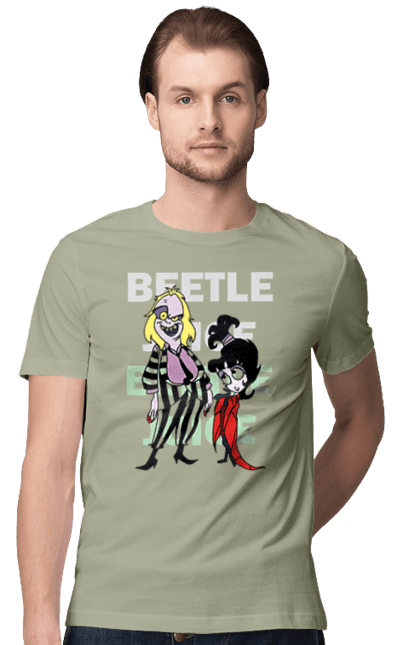 Men's t-shirt with prints Beetlejuice. Beetlejuice, comedy, ghost, horror, movie, tim burton, warner bros. 2070702