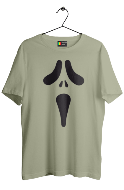 Men's t-shirt with prints Halloween pumpkin face. Costume, halloween, holiday, october, october 31, pumpkin, scary, sweets, trick or treat. 2070702