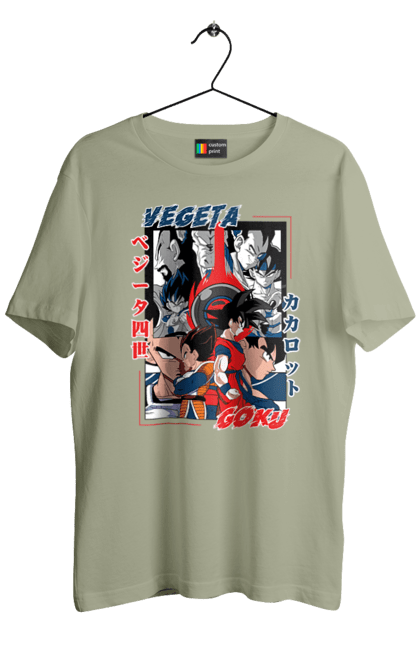 Men's t-shirt with prints Dragon Ball. Anime, dragon ball, goku, manga, tv series, vegeta. 2070702