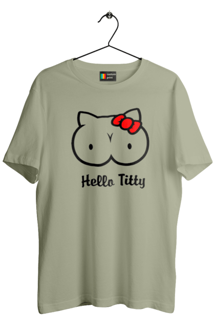 Футболка чоловіча з принтом "Hello Kitty". Hello, hello kitty, kitty, дорослі, краса. 2070702