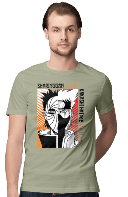 Men's t-shirt with prints Naruto Kakashi Hatake. Anime, kakashi, manga, naruto, shinobi, shonen, team number 7. 2070702