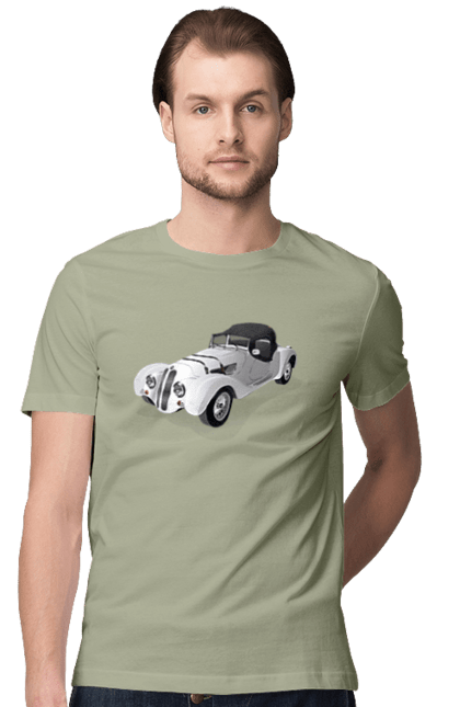 Футболка чоловіча з принтом "Автомобіль". Авто, автомобиль, класика, старовинна машина, старовинний. 2070702