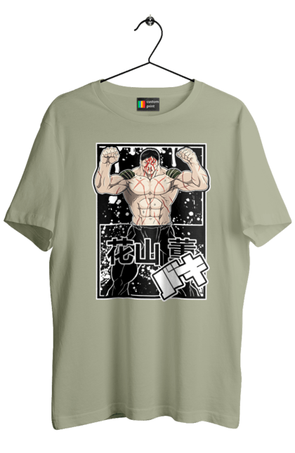 Футболка чоловіча з принтом "Боєць Бакі Ханаяма Каору". Anime, baki, baki the grappler, kaoru hanayama, manga, аніме, боєць баки, манга, ханаяма, ханаяма каору. 2070702