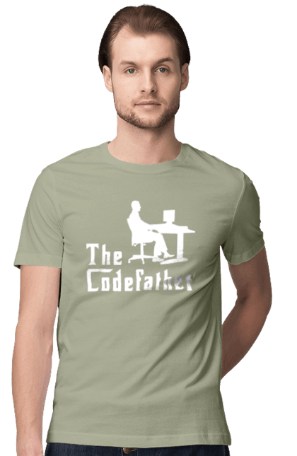 Футболка чоловіча з принтом "Батько коду". Айті, айтішник, батько коду, для айтішника, для програміста, подарунок айтішнику, подарунок програмісту, програміст, розробник. 2070702