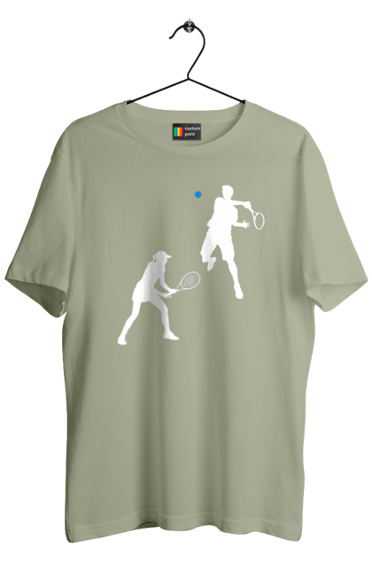 Футболка чоловіча з принтом "Теніс". Великий теніс, гравці, грунт, м`яч, призовий фонд, ракетка, спонсор, турнір на ґрунті, турнірна сітка, хард. 2070702