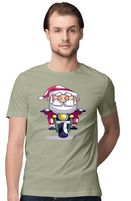 Щасливий Санта на мотоциклі