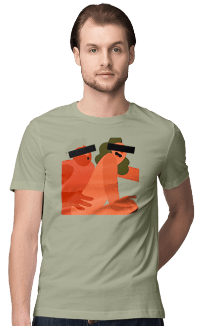 Футболка чоловіча з принтом "Кохання та прихована камера". Prikol, smex, гумор, дружба, жуйка, любов, мир, нас не впізнають, прихована камера, секс. 2070702