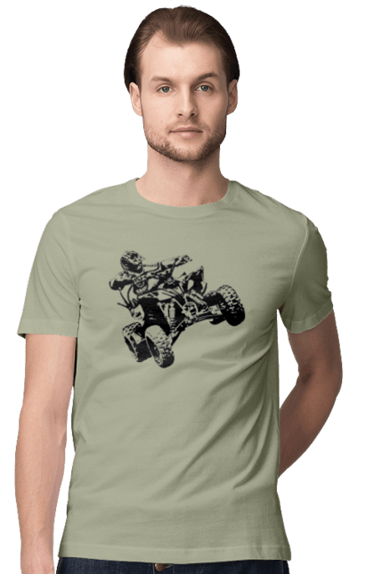 Футболка чоловіча з принтом "Людина На Квадроциклі Чорний". Гонки, екстрим, квадроцикл. 2070702