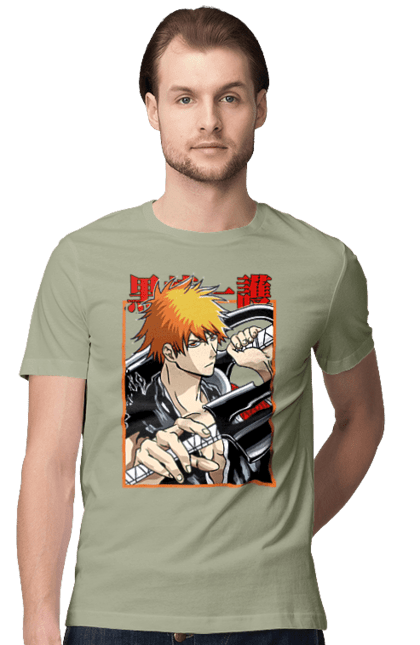 Футболка чоловіча з принтом "Бліч Куросакі Ічіґо". Anime, bleach, ichigo kurosaki, manga, аніме, бліч, ічіго, куросакі ічіґо, манга. 2070702