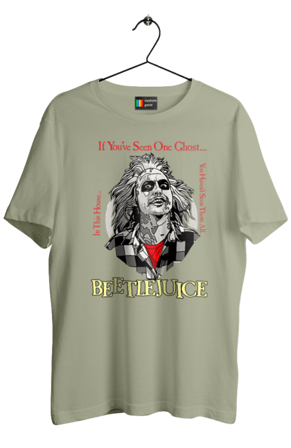 Men's t-shirt with prints Beetlejuice. Beetlejuice, comedy, ghost, horror, movie, tim burton, warner bros. 2070702