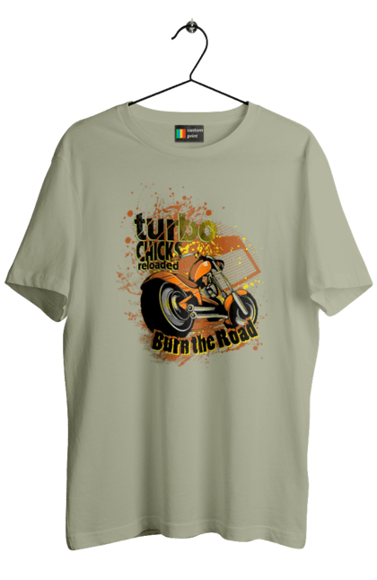 Men`s t-shirt with prints Turbo Moped. Moped, riding, speed. 2070702