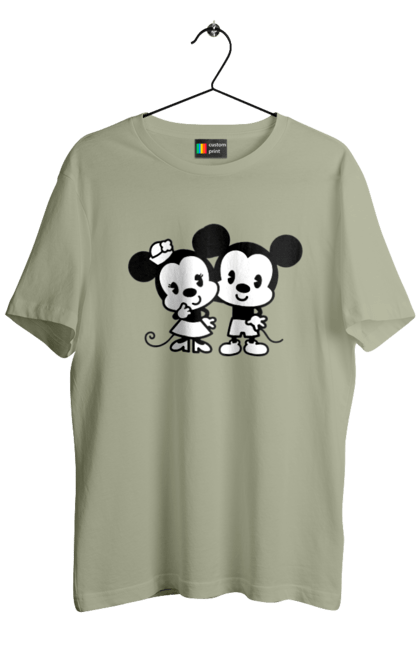 Футболка мужская с принтом Микки Маус и Минни Маус. Mickey mouse, minnie mouse, дисней, микки, микки маус, минни маус, мультфильм. 2070702