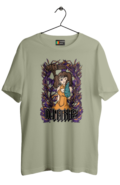 Men's t-shirt with prints Seven Deadly Sins Diane. Adventures, anime, comedy, diana, diane, fantasy, manga, seven deadly sins. 2070702