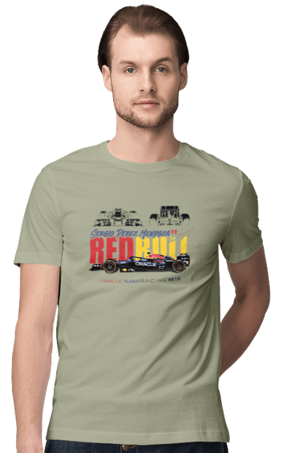 Men's t-shirt with prints Red Bull Racing RB19. Auto, automobile, bolide, car, formula 1, race, red bull, sport. 2070702