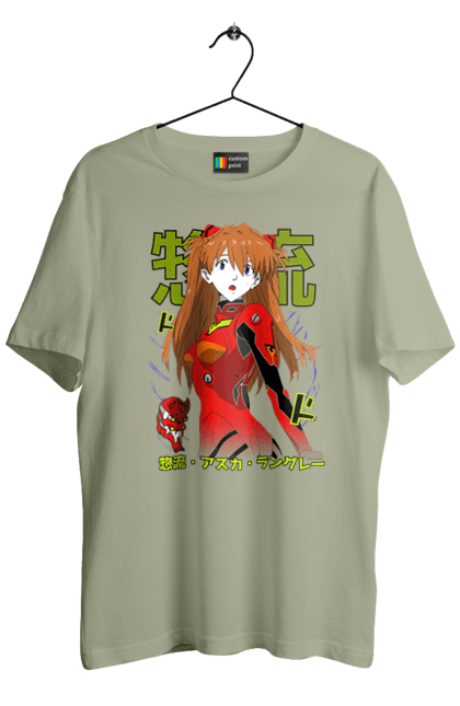 Men's t-shirt with prints Evangelion Asuka. Anime, asuka, asuka langley sorry, eva 02, evangelion, eve, kaoru, manga, ray, shinji. 2070702