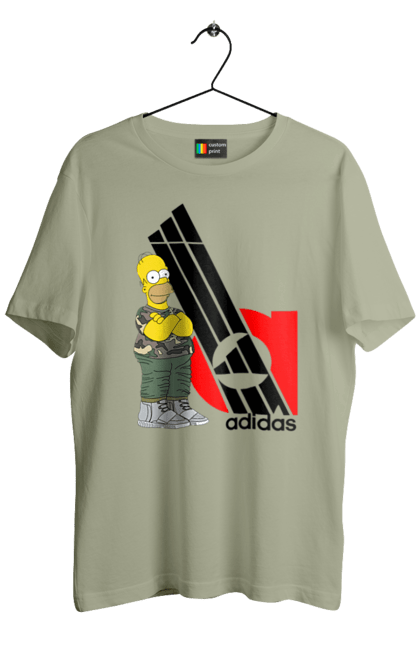 Men's t-shirt with prints Adidas Homer. Adidas, animated series, homer, simpson, tv series. 2070702