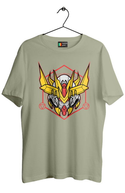 Men's t-shirt with prints Gundam Barbatos Lupus Rex. Anime, asw g 08, barbatos lupus rex, game, gundam, manga, robot, video game, war. 2070702