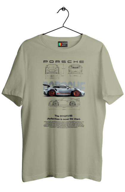 Men's t-shirt with prints Porsche 911 GT3 RS. Auto, automobile, car, porsche, porsche 911, sport, sports car. 2070702