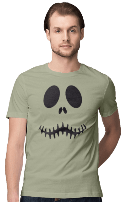 Men's t-shirt with prints Halloween pumpkin face. Costume, halloween, holiday, october, october 31, pumpkin, scary, sweets, trick or treat. 2070702