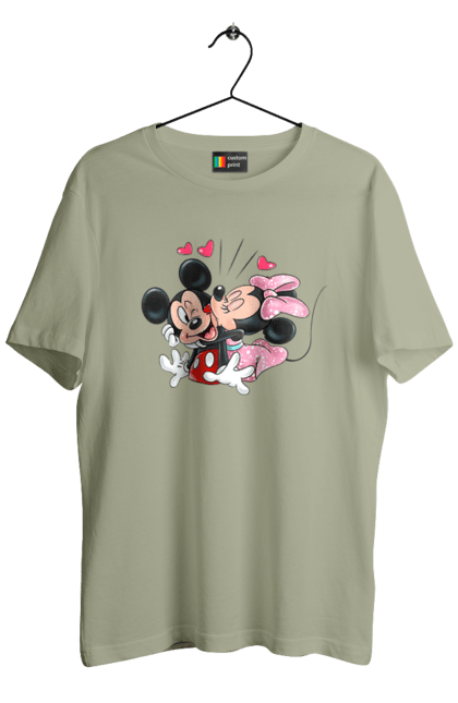 Футболка мужская с принтом Микки Маус и Минни Маус. Mickey mouse, minnie mouse, дисней, микки, микки маус, минни маус, мультфильм. 2070702