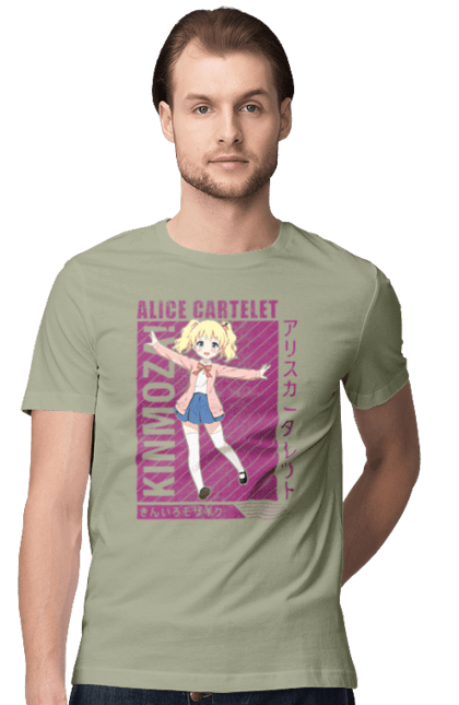 Футболка мужская с принтом Золотая мозаика Алиса Картелет. Alice cartelet, anime, kiniro mosaic, kinmoza, manga, алиса, алиса картелет, аниме, золотая мозаика, манга. 2070702