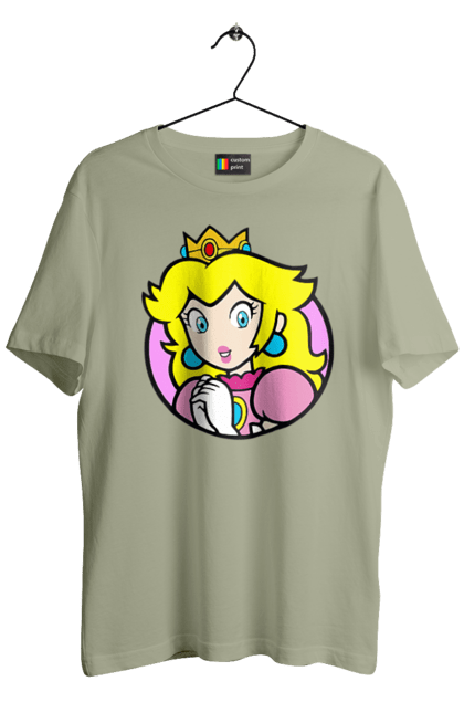 Men's t-shirt with prints Mario Bros. Princess Peach. Character, game, mario, mario bros, nintendo, princess peach, super mario bros. 2070702