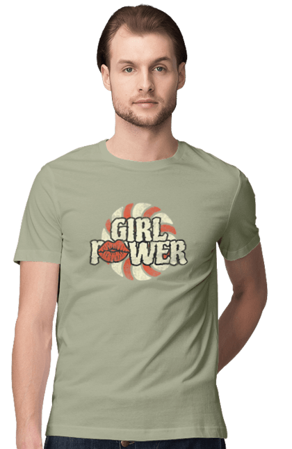 Men's t-shirt with prints Girl Power. Female power, feminism, girl power, girls, girls can, independence, motto, power, women. 2070702