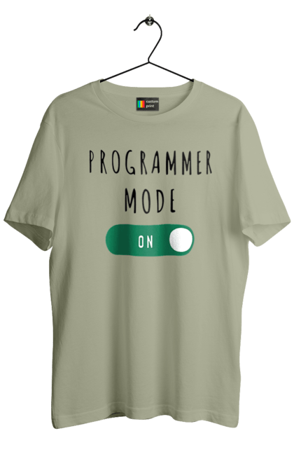 Футболка чоловіча з принтом "Режим програміста". Айті, айтішник, для айтішника, для програміста, подарунок айтішнику, подарунок програмісту, програміст, режим програміста, розробник. 2070702