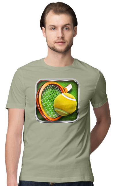Футболка чоловіча з принтом "Теніс". Великий теніс, гравці, лондон, м`яч, призовий фонд, ракетка, спонсор, турнір на ґрунті, турнір на траві, турнірна сітка. 2070702