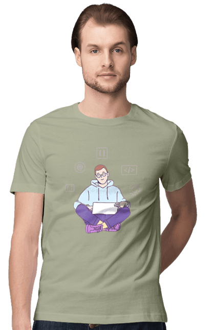 Футболка чоловіча з принтом "Я програміст". Angular, c, css, html, it, javascript, jquery, php, python, react, svelt, vue, айтишник, айті, гумор, код, кодувати, прогер, програміст, програмісти, ти ж, ти ж програміст, тиж програміст. 2070702