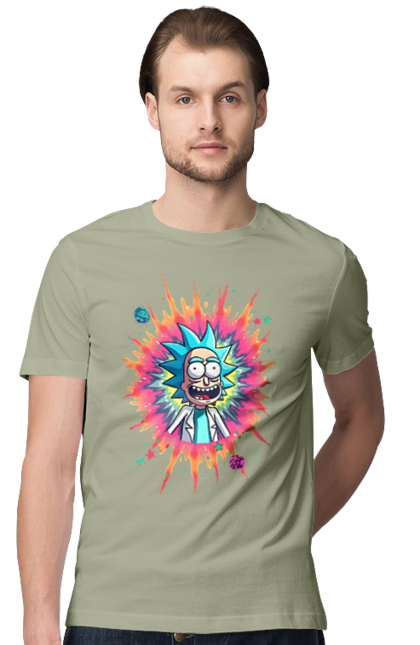 Футболка чоловіча з принтом "Рік та Морті". Rick and morty, мультфільм, наукова фантастика, пригоди, рік, рік і морті, трагікомедія, чорний гумор. 2070702