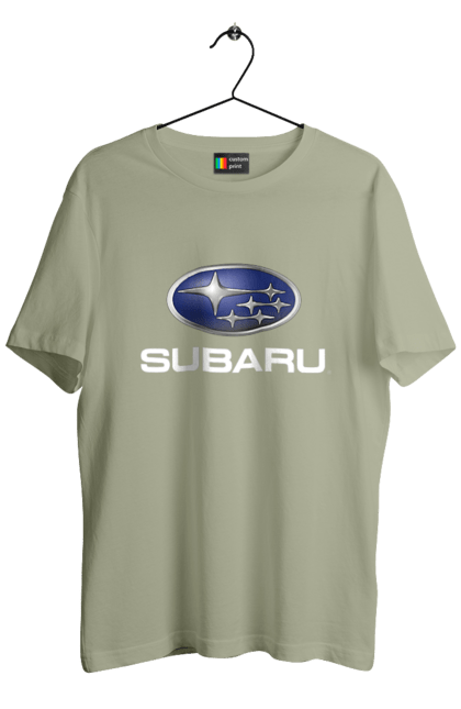 Men`s t-shirt with prints Subaru 2 Wh. Auto, logotype, subaru. 2070702