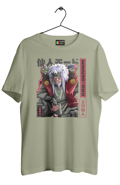 Men's t-shirt with prints Naruto Jiraiya. Anime, hokage, jiraiya, manga, naruto, shinobi, shonen. 2070702