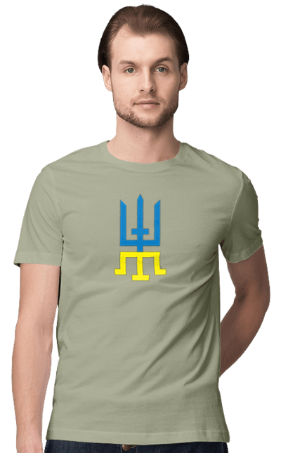 Футболка чоловіча з принтом "Кримська квітка 2023.(світлий фон )". 2023, sarabeevart, квітка, крим, купити, патріотична, україна. 2070702