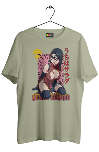 Men's t-shirt with prints Boruto Sarada Uchiha. Anime, boruto, manga, sarada uchiha, tv series, uchiha. 2070702