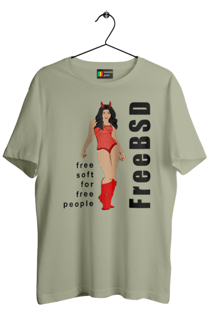 Футболка чоловіча з принтом "Freebsd Для Вільних". Bsd, freebsd, unix, адміністратор, айті, айтішник, безкоштовна, безкоштовно, бестія, вільна, демон, демонесса, дівчина, для дорослих, доступність, еротика, еротична, жінка, незалежність, операційна система, ос, програміст, програмне забезпечення, свобода, сисадмін, система, системний адміністратор, софт, текст, червоний, чорний. 2070702