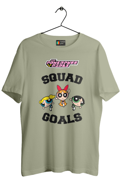 Men's t-shirt with prints Powerpuff Girls. Animated series, blossom, bubbles, buttercup, cartoon network, cool girls, heart, powerpuff girls. 2070702