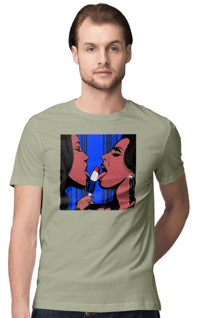 Футболка чоловіча з принтом "Дівчата Лижуть Морозиво". Лізатт, смоктати. 2070702