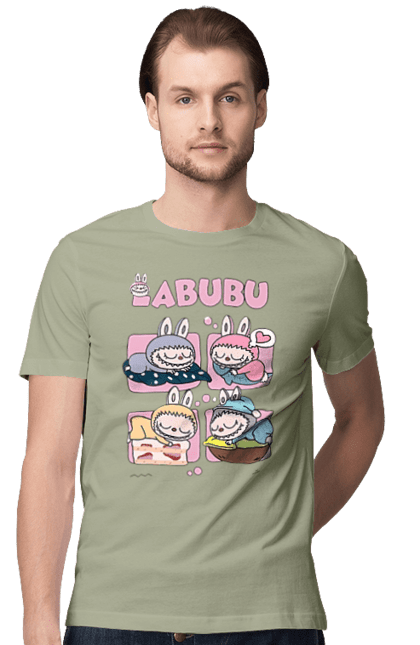 Футболка чоловіча з принтом "Сон Labubu". Labubu, weird cute, іграшки, лабубу. 2070702