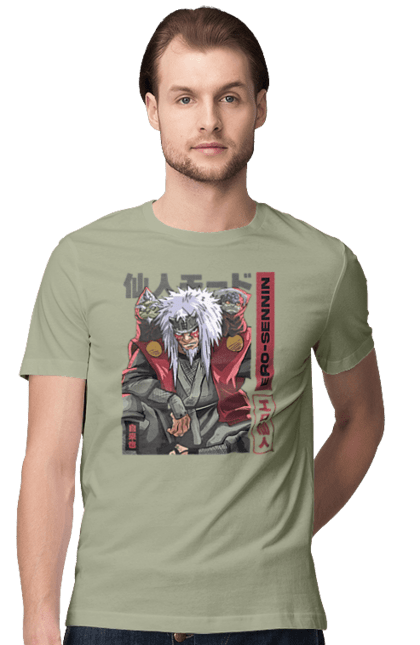 Men's t-shirt with prints Naruto Jiraiya. Anime, hokage, jiraiya, manga, naruto, shinobi, shonen. 2070702