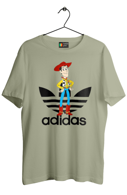 Футболка чоловіча з принтом "Adidas Вуді". Adidas, toy story, woody, адідас, вуді, історія іграшок, мультфільм. 2070702