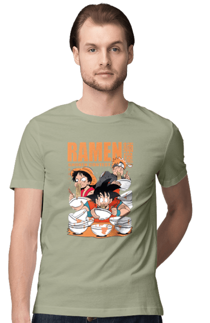 Men's t-shirt with prints Ramen. Anime, characters, food, goku, luffy, manga, naruto, ramen. 2070702