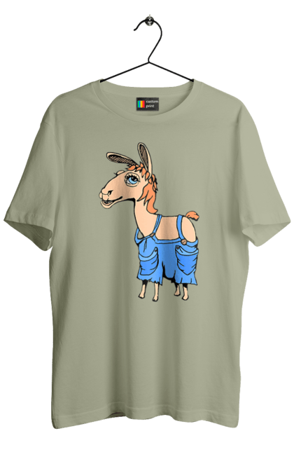 Футболка чоловіча з принтом "Лама В Комбінезоні". Комбінезон, лама. 2070702