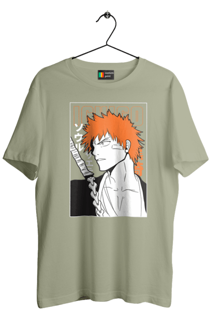 Футболка мужская с принтом Блич Ичиго Куросаки. Anime, bleach, ichigo kurosaki, manga, аниме, блич, ичиго, ичиго куросаки, манга. 2070702