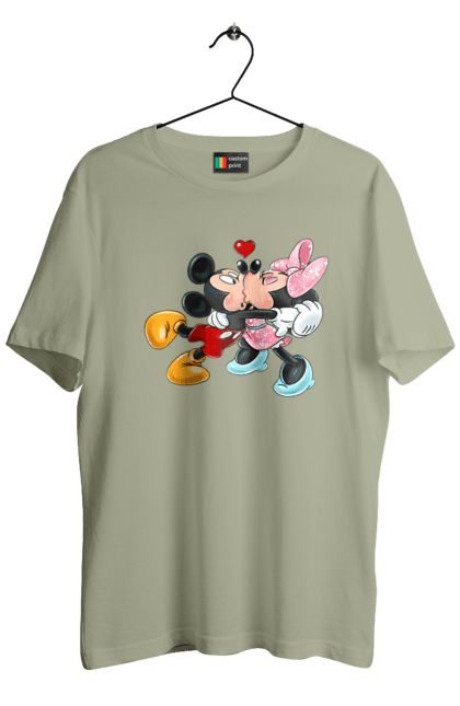 Футболка мужская с принтом Микки Маус и Минни Маус. Mickey mouse, minnie mouse, дисней, микки, микки маус, минни маус, мультфильм. 2070702