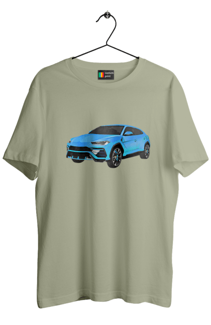 Футболка чоловіча з принтом "Ламборгіні Урус". Автомобіль, ламборгіні, ламборгіні урус, урус. 2070702