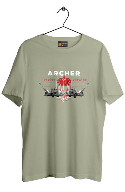 Футболка чоловіча з принтом "Archer". Archer, bayraktar, caesar, himars, javelin, nlaw, patriot, weapon, zaluzhny. 2070702