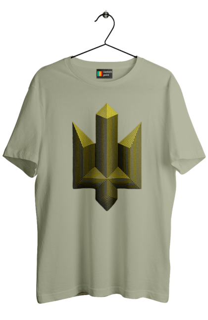 Футболка чоловіча з принтом "Герб могутність". Будь мужнім, будь хоробрим, герб, ми сильні, перемога буде, слава нації, слава україні, сміливість, україна, українська сміливість. 2070702